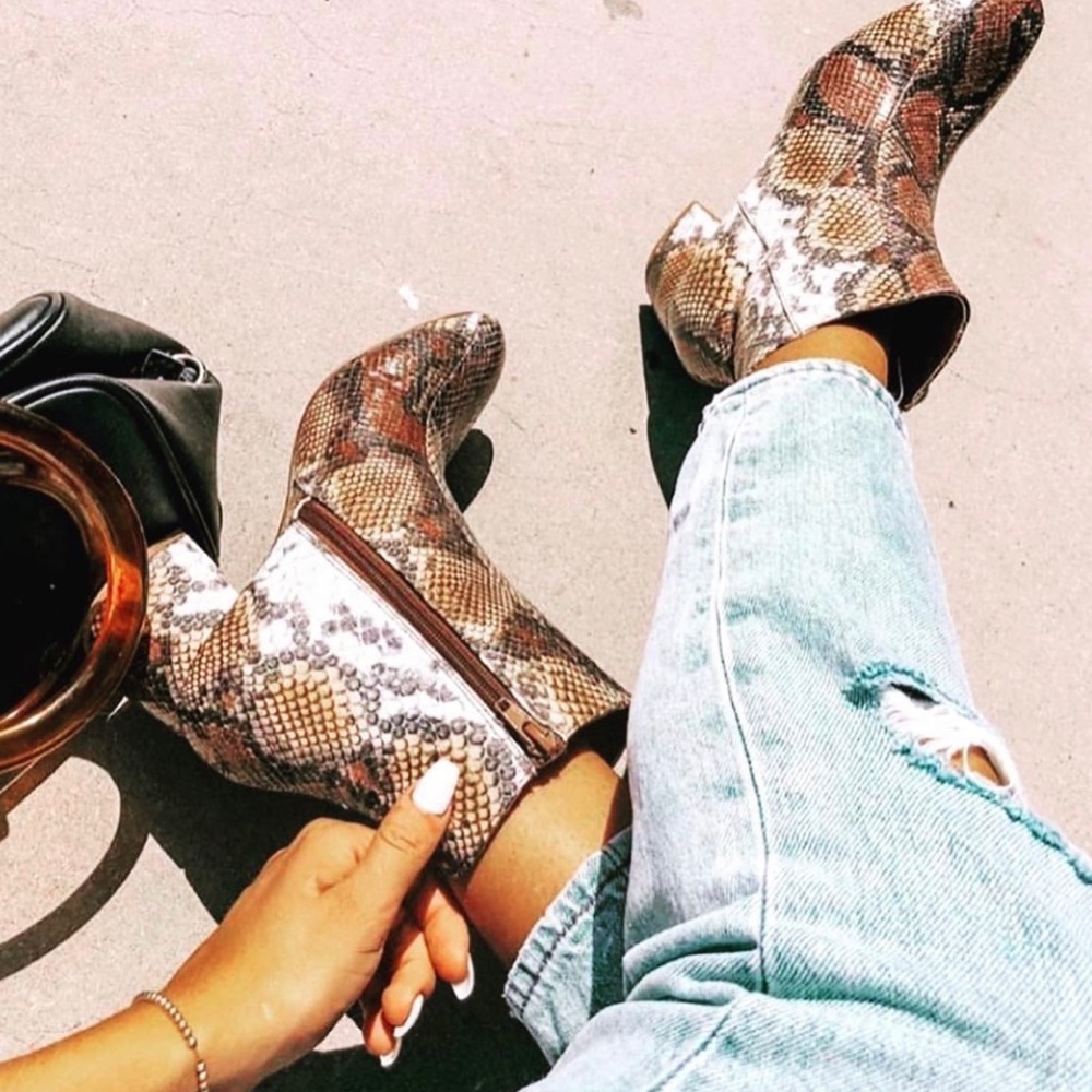 Chinese Laundry Snakeskin Booties